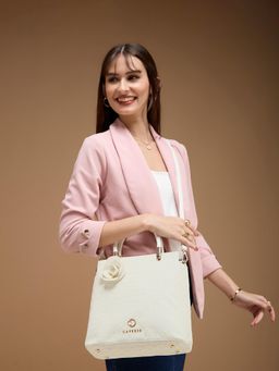 Caprese - Rosa Small White Handbag with Detachable Strap (S)