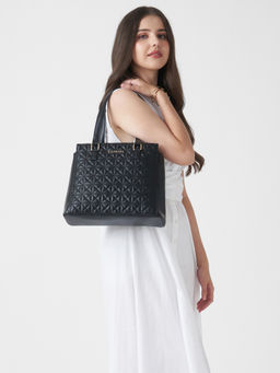 Caprese - Shine Medium Black Tote Bag (M)