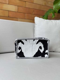 The Indian Artisan - Black and White Large Pouch