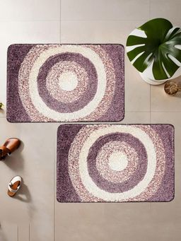 Kuber Industries - 2 Pcs Microfiber 16x24 Inch Door Mat for Home Entrance Gola Far Design- Purple