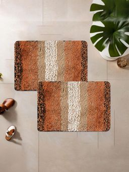 Kuber Industries - 2 Pcs 16x24 Inch Microfiber Entrance Door Mat Patta Rainbow- Multi-Color