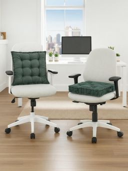 Kuber Industries - Heavy Velvet 18 Inch Chair Pad Cushion For Dining, Office & Home (Pack Of 2) Grey