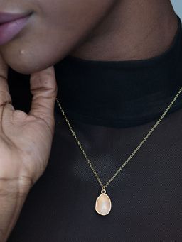 Palmonas - Pink Quartz Necklace for Womens Waterproof & Anti-Tarnish