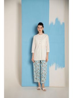 EKOHUM - White Dobby Co-Ord (Set of 2)