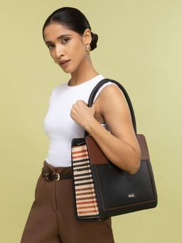 Zouk - Qutub Stripes Hand Office Bag - Multi-Color