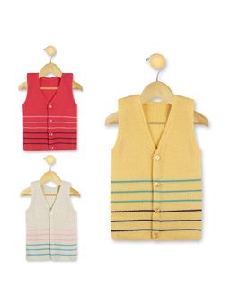 Knitco - Boys Multi-Color V-Neck Sweater (Pack of 3)