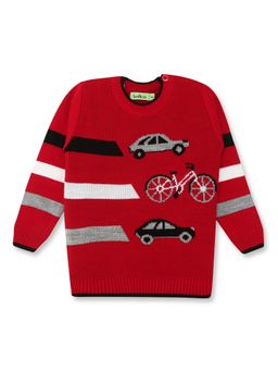 Knitco - Boys Red Round Neck Sweater