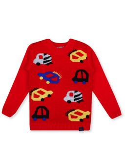 Knitco - Boys Red Round Neck Sweater