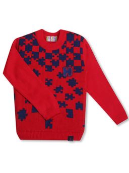 Knitco - Boys Red Round Neck Sweater
