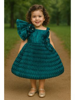 Blabber - Girls Blue Round Neck Dress