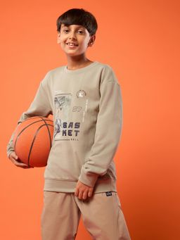 Technosport - Boys Beige Round Neck Sweatshirt