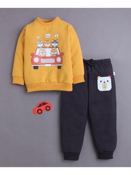 Bumzee - Boys Mustard Round Neck Sweatshirt with Jogger