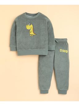 Bumzee - Boys Green Round Neck Sweatshirt with Jogger