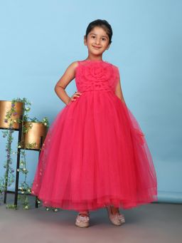 Toy Balloon Kids - Girls Pink Round Neck Dress