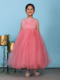 Toy Balloon Kids - Girls Pink Round Neck Dress