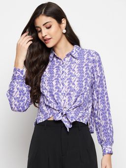Madame - Women Purple Crop Shirt