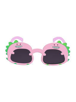Spiky - Pink Frame Black Lens Printed Oval Frame UV Coating Sunglass-1672_pnk_blk (Set of 3)
