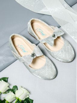 Tiny Bugs - Girls Embellished Ballerinas - Silver