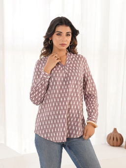 GOODHAND - Purple Pure Cotton Printed Top