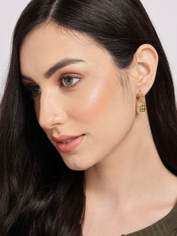 Sohi - Gold Toned Plated Pearls Beaded Contemporary Drop Earrings