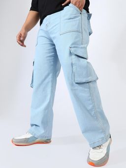 Instafab Plus - Solid Denim Jeans Blue