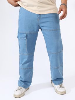 Instafab Plus - Solid Denim Jeans Blue