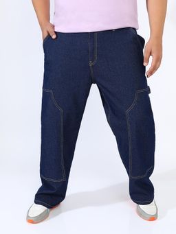 Instafab Plus - Solid Denim Jeans Blue