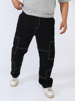 Instafab Plus - Solid Denim Jeans Black