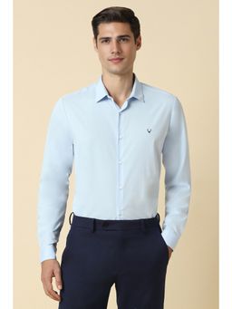 Allen Solly - Men Blue Slim Fit Solid Full Sleeves Formal Shirt