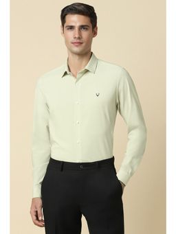 Allen Solly - Men Green Slim Fit Solid Full Sleeves Formal Shirt