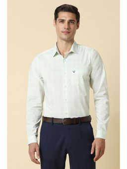 Allen Solly - Men Green Slim Fit Check Full Sleeves Formal Shirt