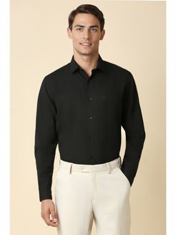 Allen Solly - Men Black Slim Fit Solid Full Sleeves Formal Shirt