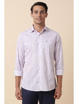 Allen Solly - Men Lavender Slim Fit Print Full Sleeves Casual Shirt