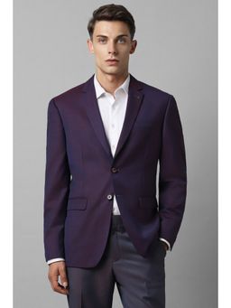 Louis Philippe - Men Purple Slim Fit Textured Formal Blazer