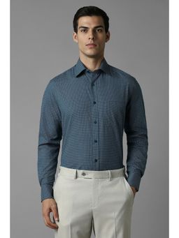 Louis Philippe - Men Blue Regular Fit Check Full Sleeves Formal Shirt