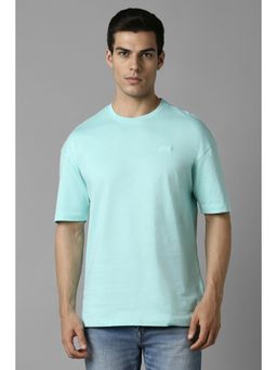 Louis Philippe - Men Turquoise Print Round Neck T-Shirt