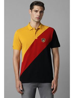 Louis Philippe - Men Multi Colorblock Polo Neck T-Shirt
