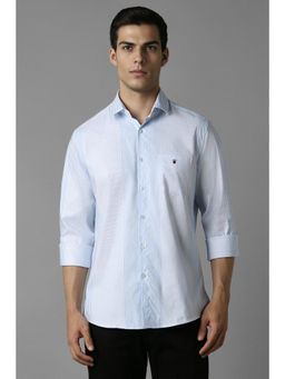 Louis Philippe - Men Blue Slim Fit Stripe Full Sleeves Casual Shirt