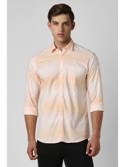 Peter England - Men Peach Slim Fit Ombre Print Shirt