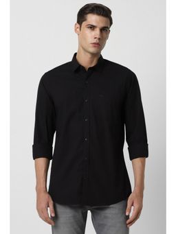 Peter England - Men Black Slim Fit Solid Shirt