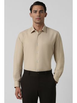 Van Heusen - Men Khaki Regular Fit Print Full Sleeves Wedding Shirt