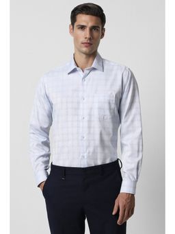 Van Heusen - Men Blue Regular Fit Check Full Sleeves Formal Shirt