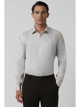 Van Heusen - Men Grey Slim Fit Stripe Full Sleeves Formal Shirt