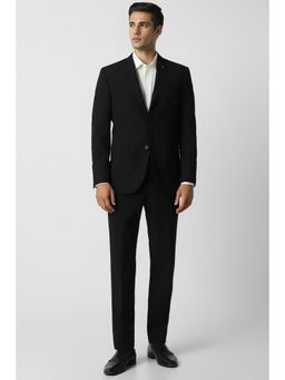 Van Heusen - Men Black Solid Slim Fit Formal Two Piece Suit (Set of 2)