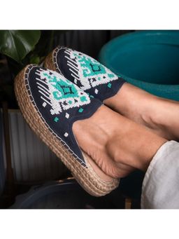 PARI PARI - Navy Blue Foot-Friendly Mule Flats