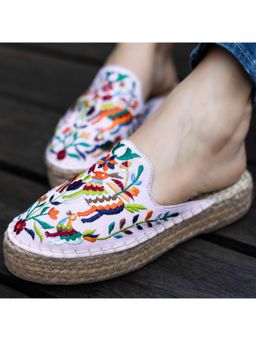 PARI PARI - White Diego Mule Flats