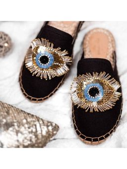 PARI PARI - Black Evil Mule Flats