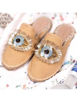PARI PARI - Beige Flirty Mule Flats