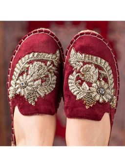 PARI PARI - Burgundy Ottoman Mule Flats