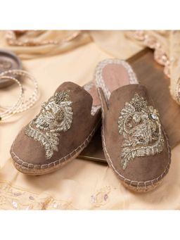 PARI PARI - Brown Ottoman Mule Flats